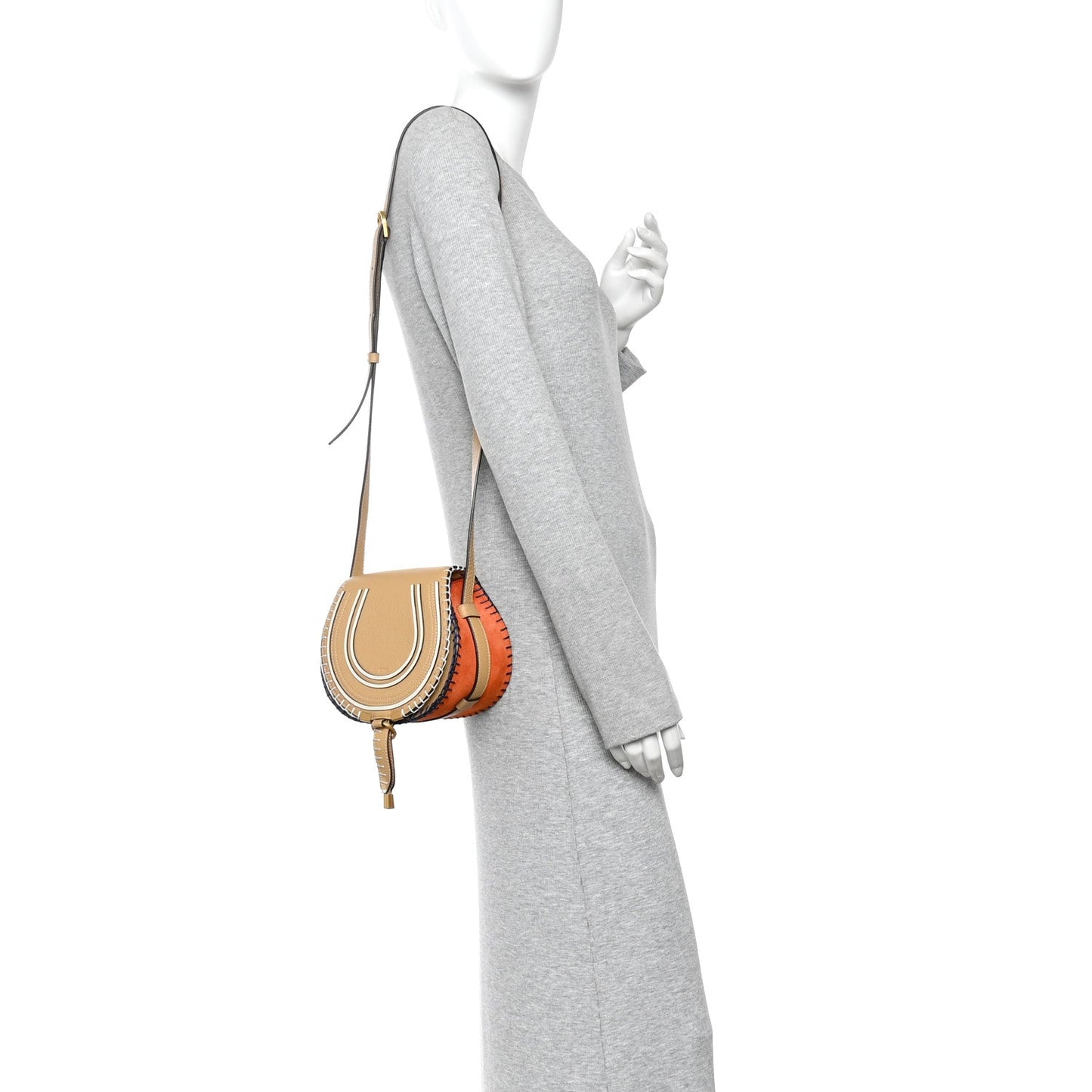 Calfskin Small Marcie Saddle Bag Soft Tan