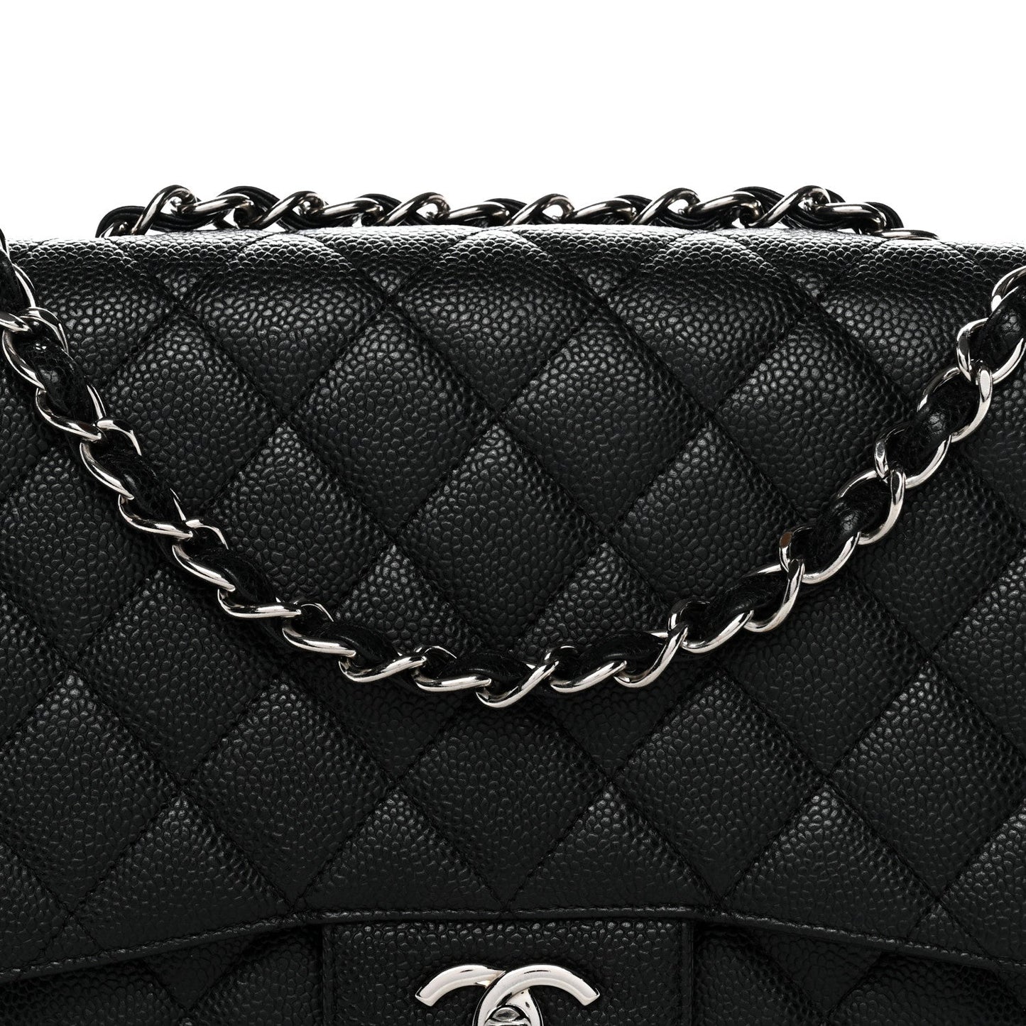 Caviar Quilted Jumbo Single Flap Black