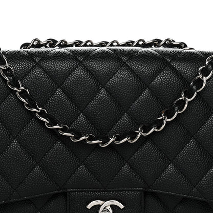 Caviar Quilted Jumbo Single Flap Black