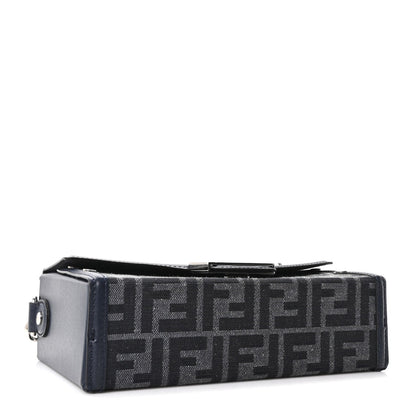 Recycled Fabric Jacquard Vitello King FF 1974 Baguette Soft Trunk  Blue