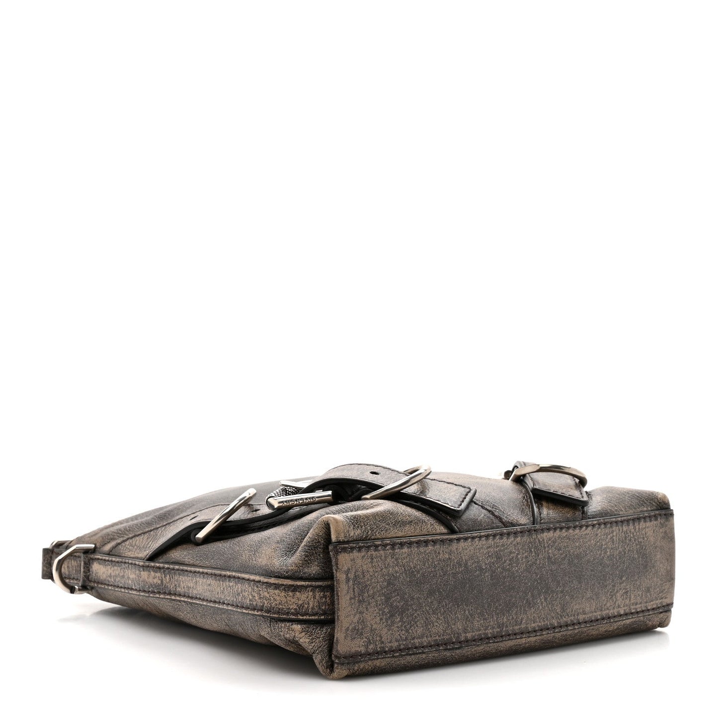 Lambskin Crackled Vintage Calfskin Small Voyou Crossbody Bag Brown