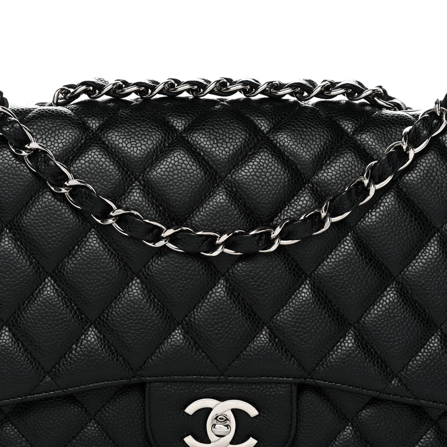 Caviar Quilted Jumbo Single Flap Black