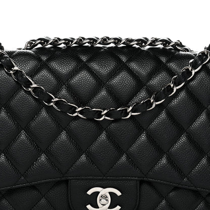 Caviar Quilted Jumbo Single Flap Black