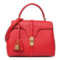 Grained Calfskin Small 16 Top Handle Bag Red