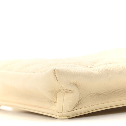Calfskin Quilted CC Waiter Clutch With Chain White