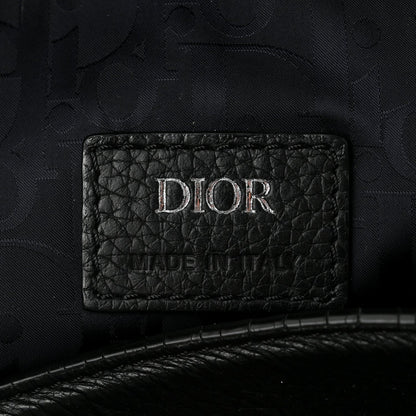 Grained Calfskin Saddle Soft Bag Black
