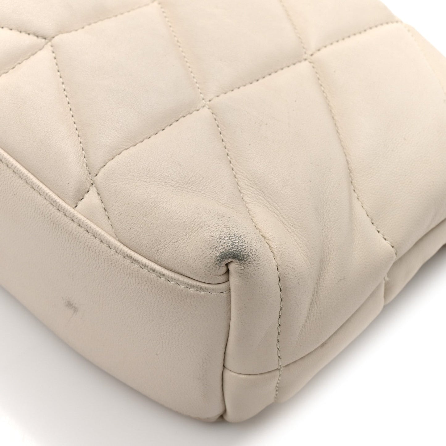 Lambskin Quilted Toy Loulou Puffer Monogram Chain Satchel Crema Soft