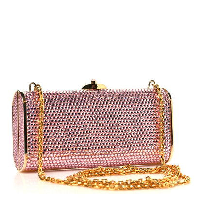 Swarovski Crystal Minaudiere Clutch Pink