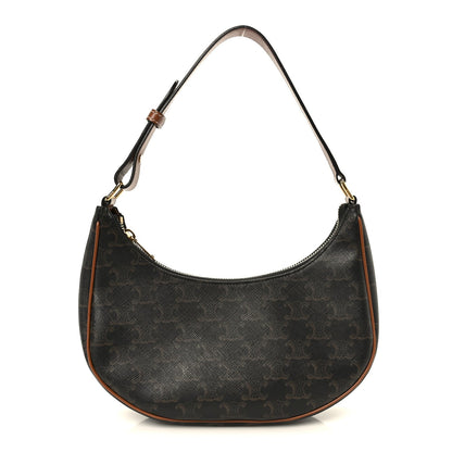 Triomphe Canvas Calfskin Ava Shoulder Bag Tan