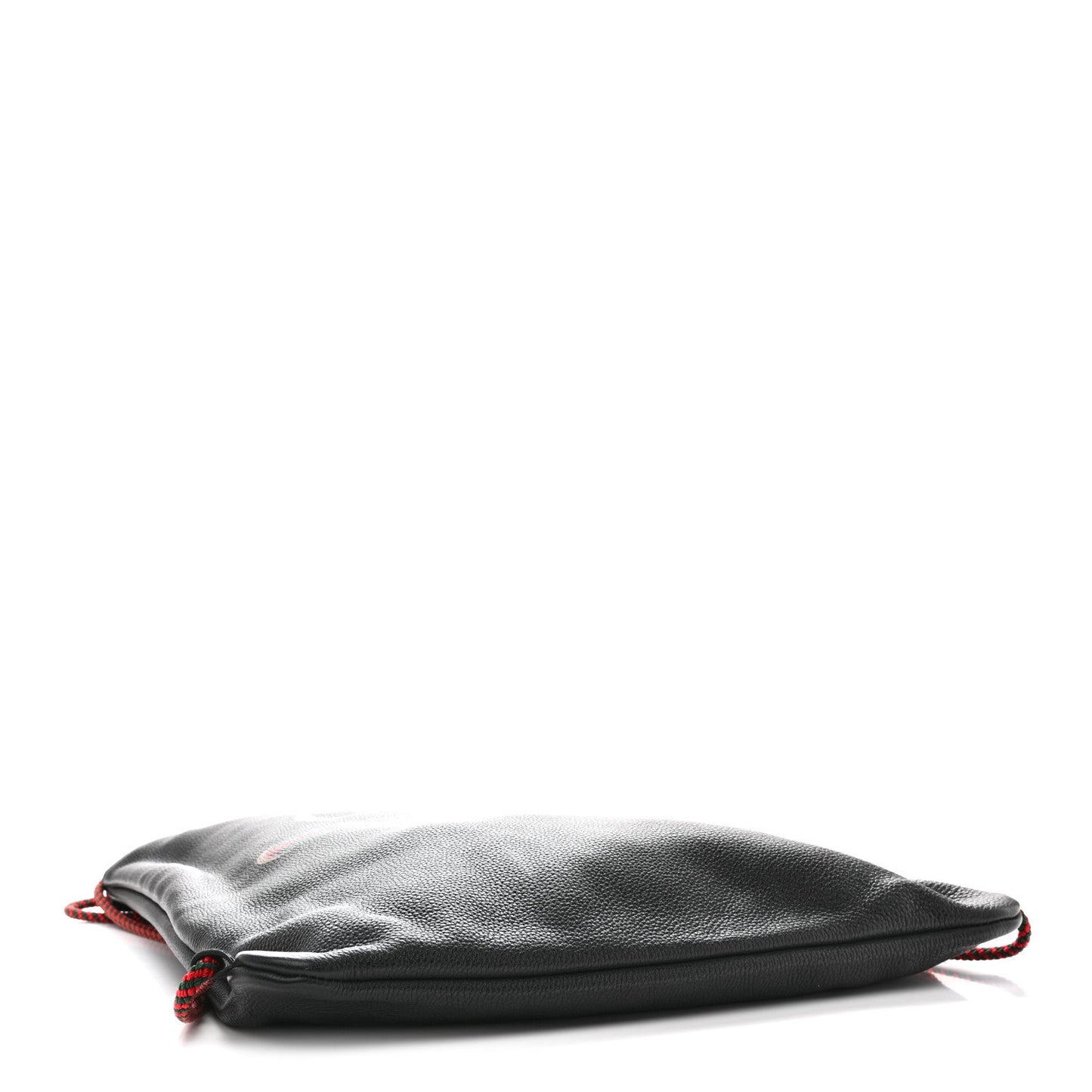 Calfskin Logo Drawstring Backpack Black