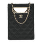 Caviar Quilted Evening Box Bag Black