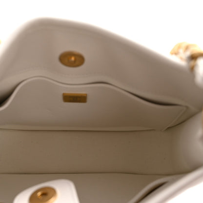 Calfskin Quilted Small Hobo White