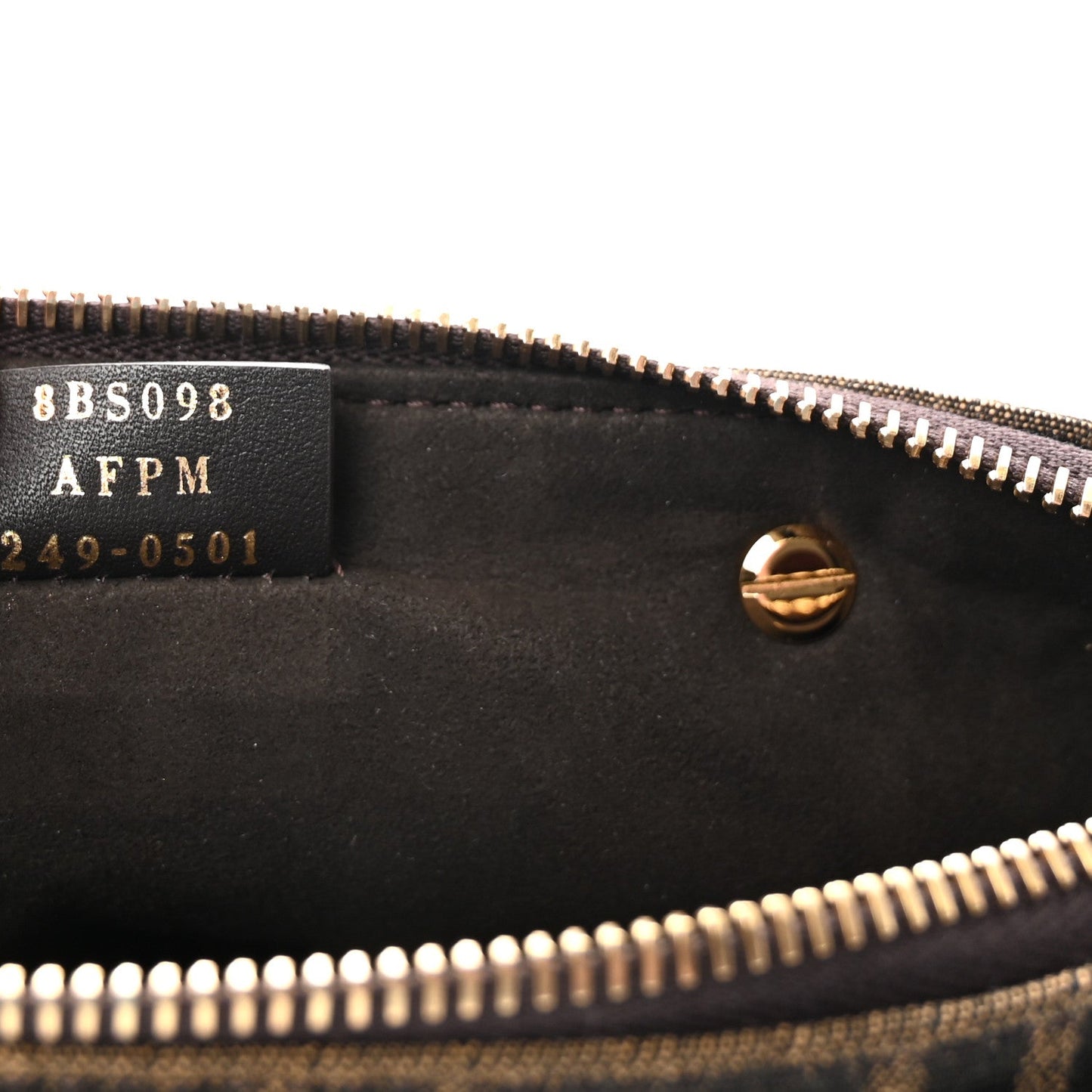 Vitello Grace Jacquard FF Mini By The Way Boston Bag Tobacco Moro Ebano