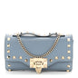 Pebbled Calfskin Rockstud Flip Lock Wallet On Chain Niagara