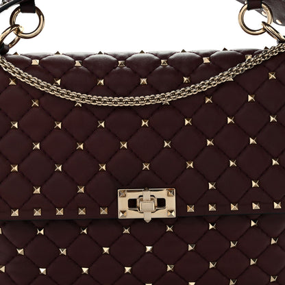 Nappa Large Rockstud Spike Shoulder Bag Rubin