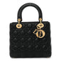 Lambskin Cannage Medium Lady Dior Black