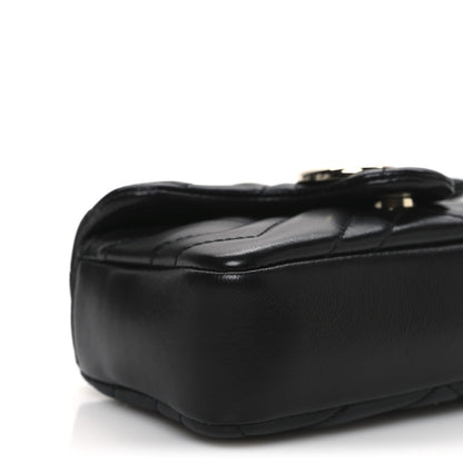 Lambskin Matelasse Mini GG Marmont Shoulder Bag Black