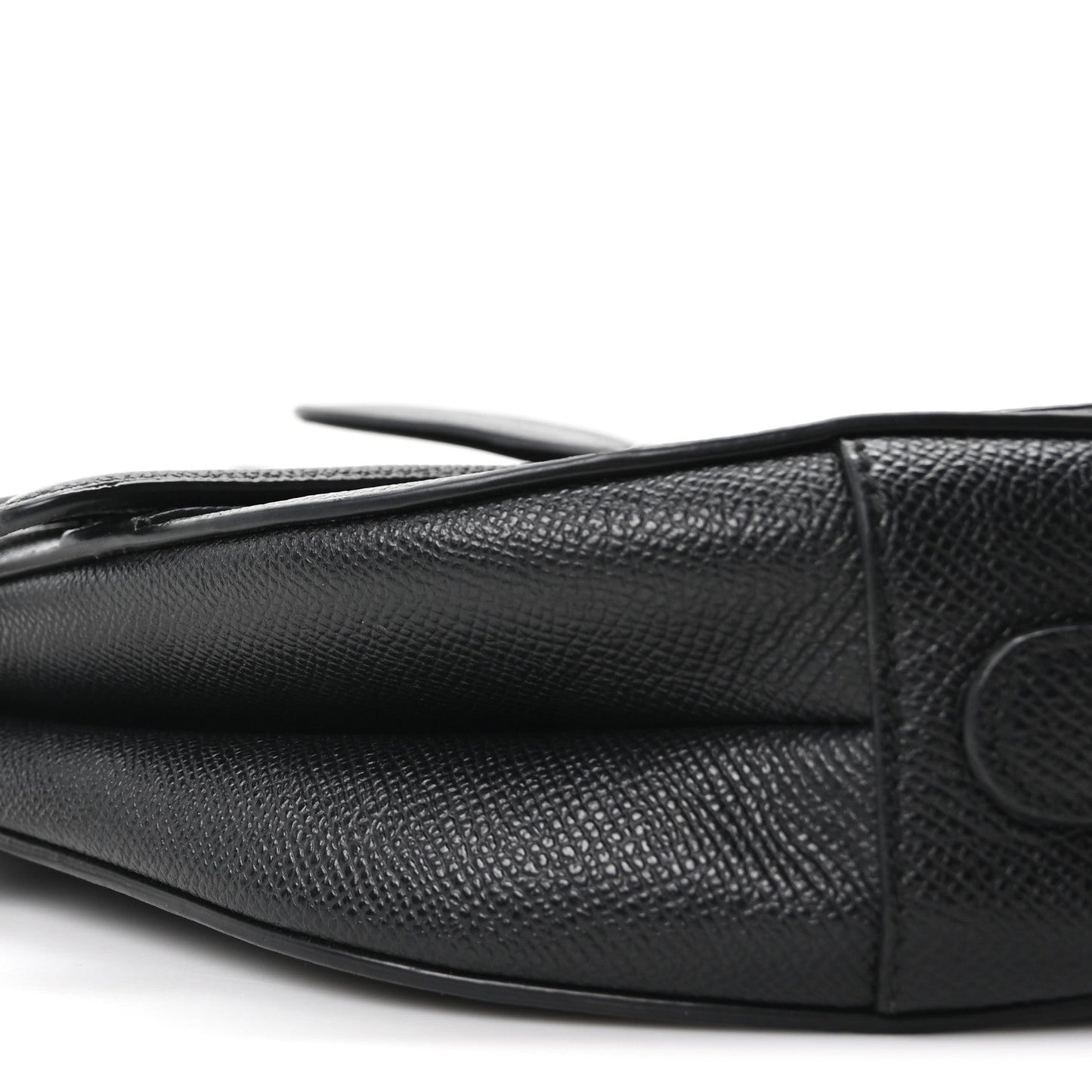 Grained Calfskin Saddle Bag Black