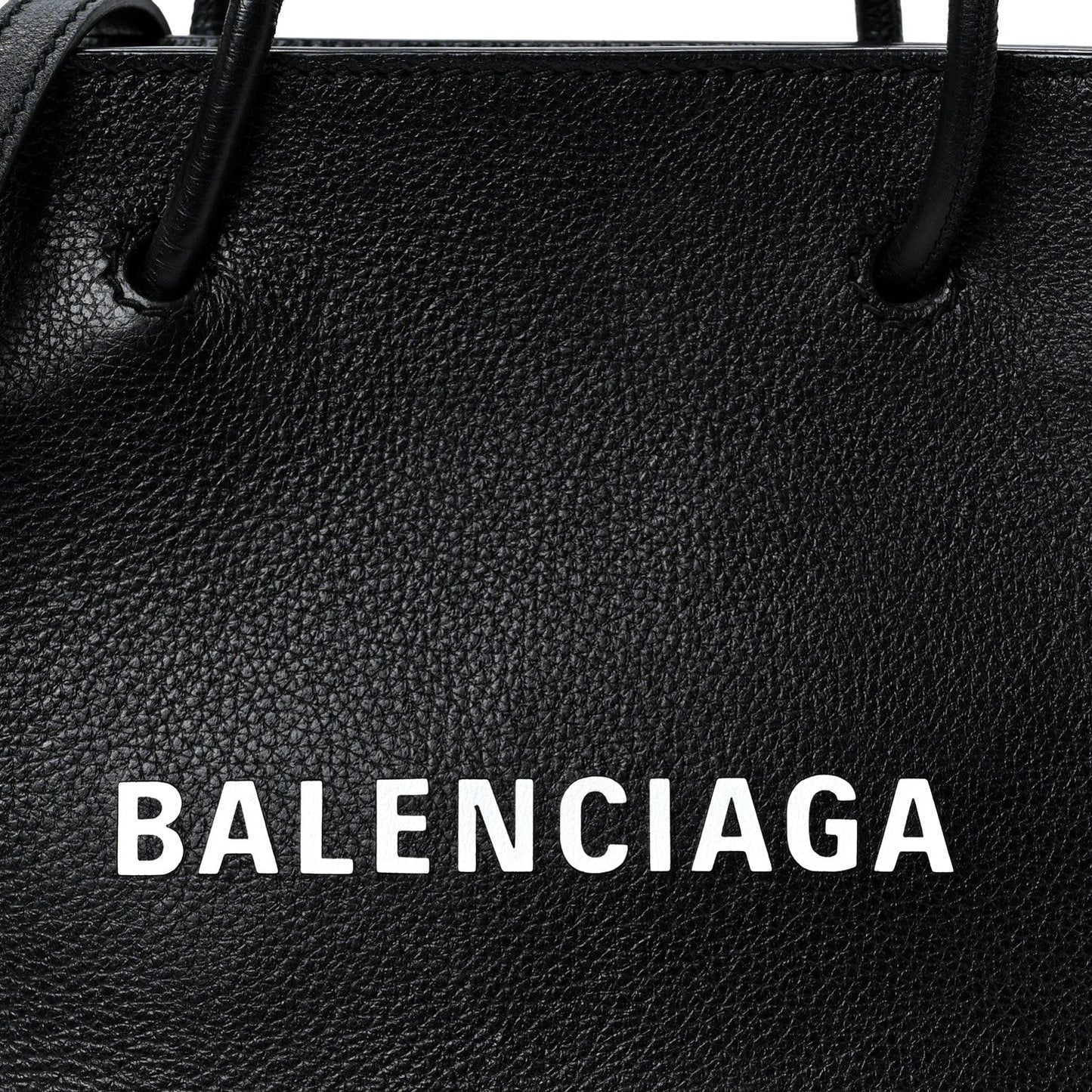 Calfskin Logo XXS Shopping Tote Black