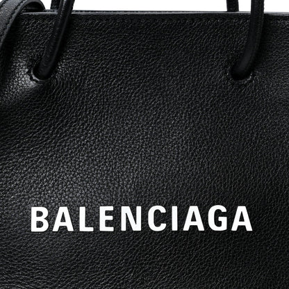 Calfskin Logo XXS Shopping Tote Black