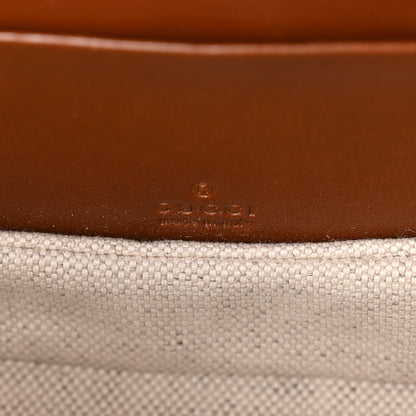 New Canvas Charisma Calfskin Crystal GG Monogram Small Bamboo 1947 Top Handle Bag Camel Ebony