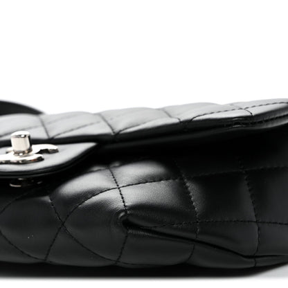 Calfskin Quilted CC Uniform Flap Belt Bag Black