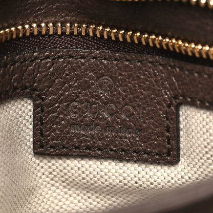GG Supreme Monogram Textured Dollar Calfskin Web Medium Blondie Top Handle Shoulder Flap Bag Beige Ebony New Acero