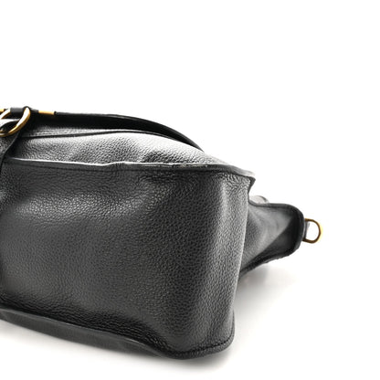 Calfskin Medium Marcie Satchel Black