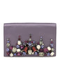 Satin Raso Crystal Embellished Clutch Mirtillo