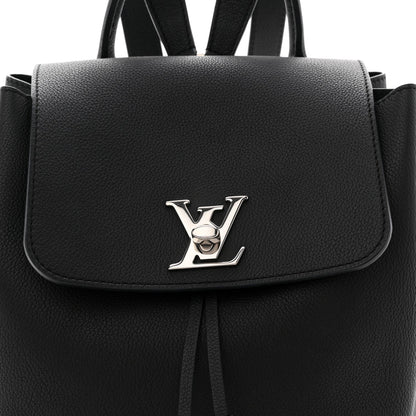 Calfskin Lockme Backpack Black