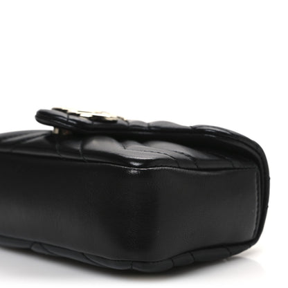 Lambskin Matelasse Mini GG Marmont Shoulder Bag Black