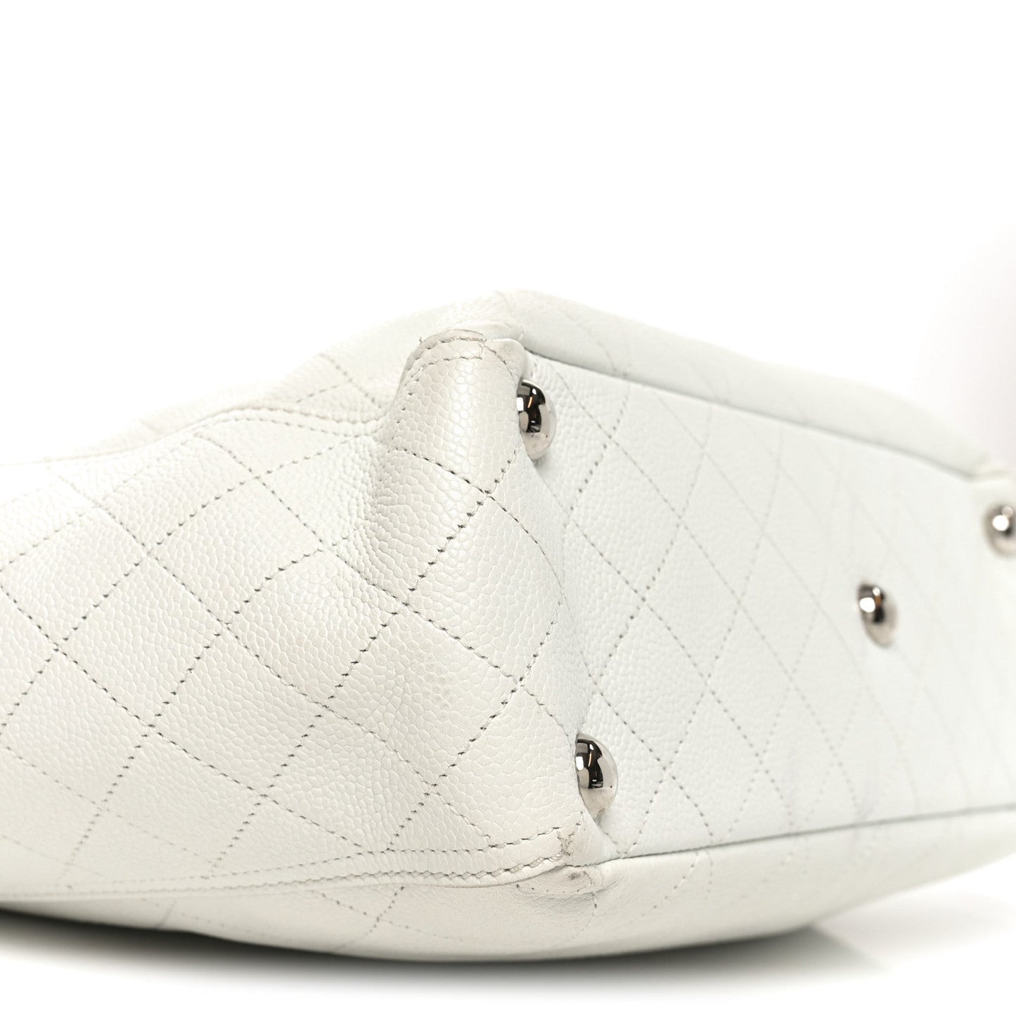 Caviar Stitched CC Pocket Tote White