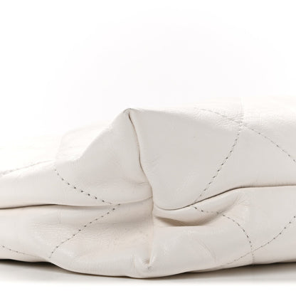 Shiny Calfskin Quilted Small Chanel 22 White