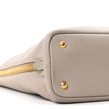 Vitello Daino Side Zip Shopper Tote Pomice