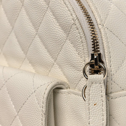 Caviar Quilted Small CC Day Backpack White