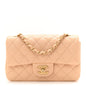 Lambskin Quilted Mini Rectangular Flap Beige