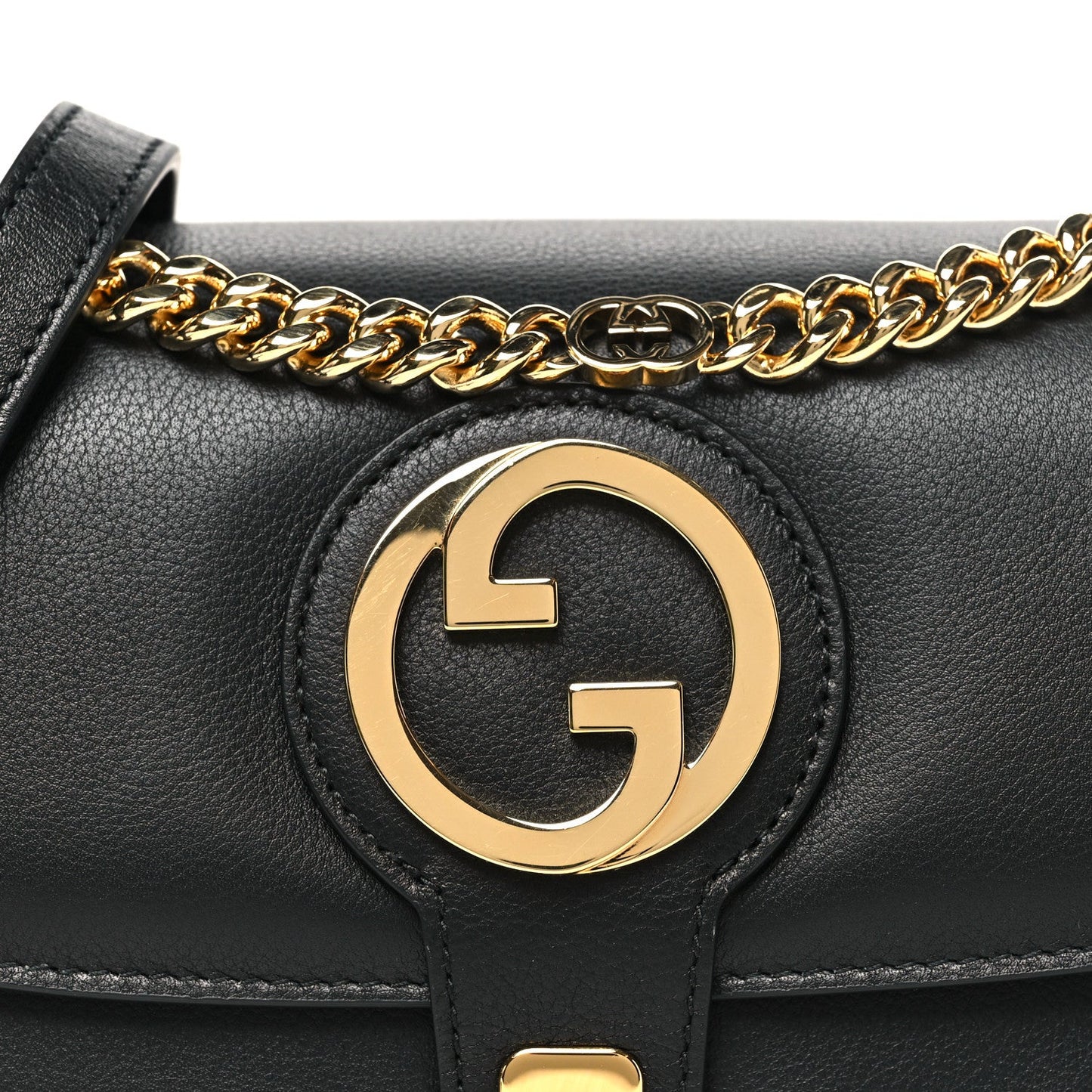 Roxy Calfskin Small Blondie Top Handle Shoulder Flap Bag Black