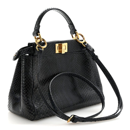 Python Shiny Nappa Mini Peekaboo Iconic Satchel Blue Jeans