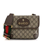 GG Supreme Monogram Web Small Neo Vintage Double Flap Messenger Bag Beige New Acero
