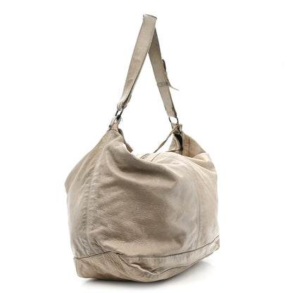 Agneau Classic Silver Hardware Courier XL Hobo Argent