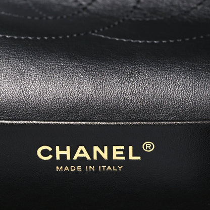Suede Calfskin Small Souplissimo Maxi Flap Black