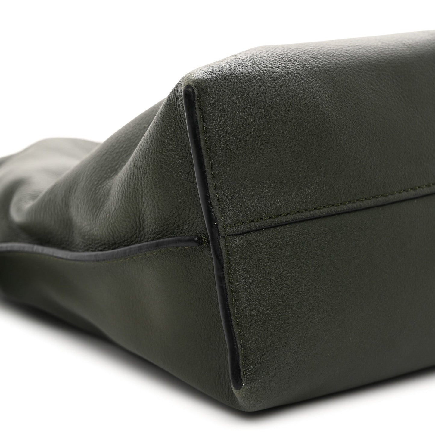 Calfskin Flamenco Knot Clutch Vintage Khaki