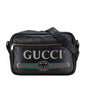 Gucci Logo Print Leather Shoulder Bag