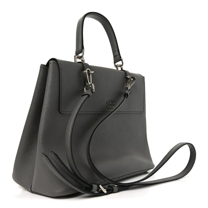 Saffiano Cuir Convertible Top Handle Tote Marmo