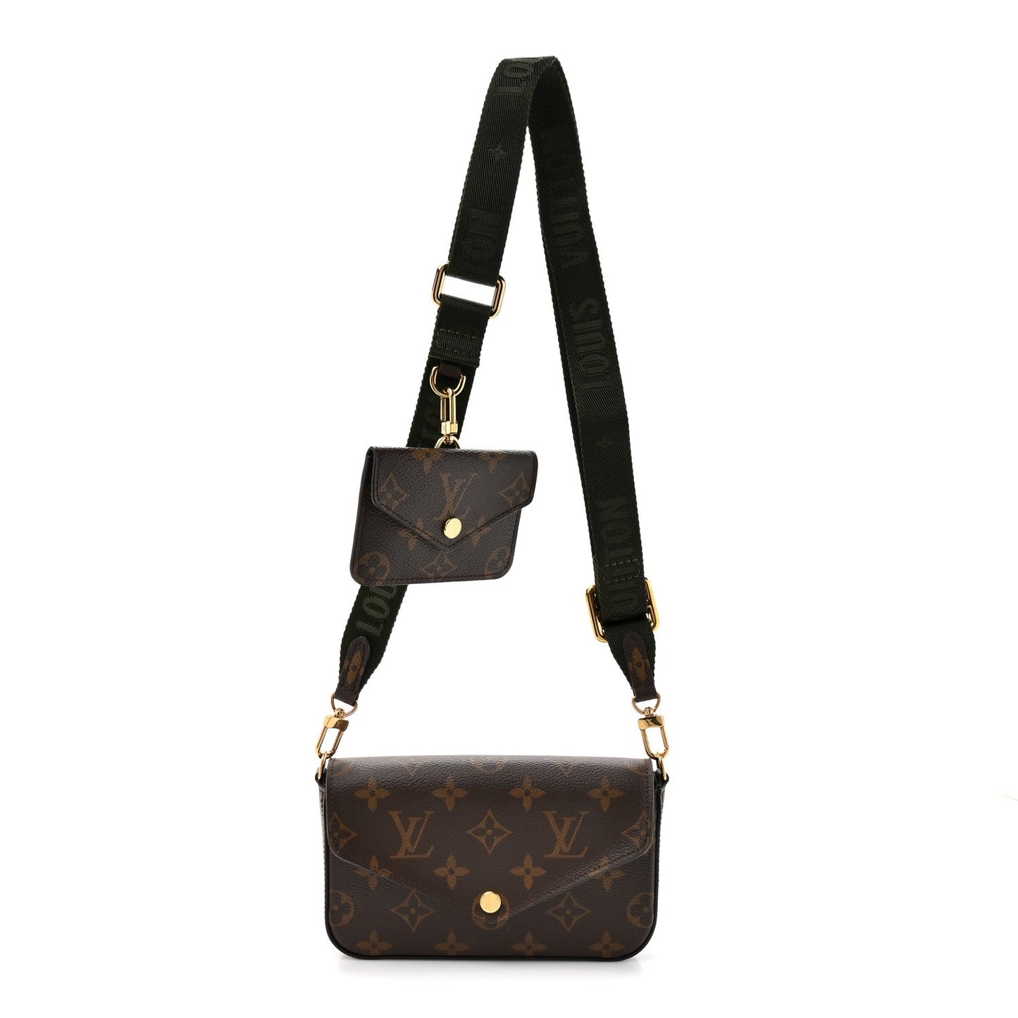 Monogram Felicie Strap & Go Kaki