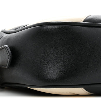 Calfskin Matelasse Mini GG Marmont Chain Shoulder Bag Black White