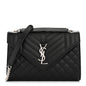 Grain De Poudre Textured Mixed Matelasse Triquilt Medium Monogram Satchel Black