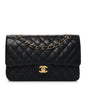 Caviar Quilted Medium Double Flap Black