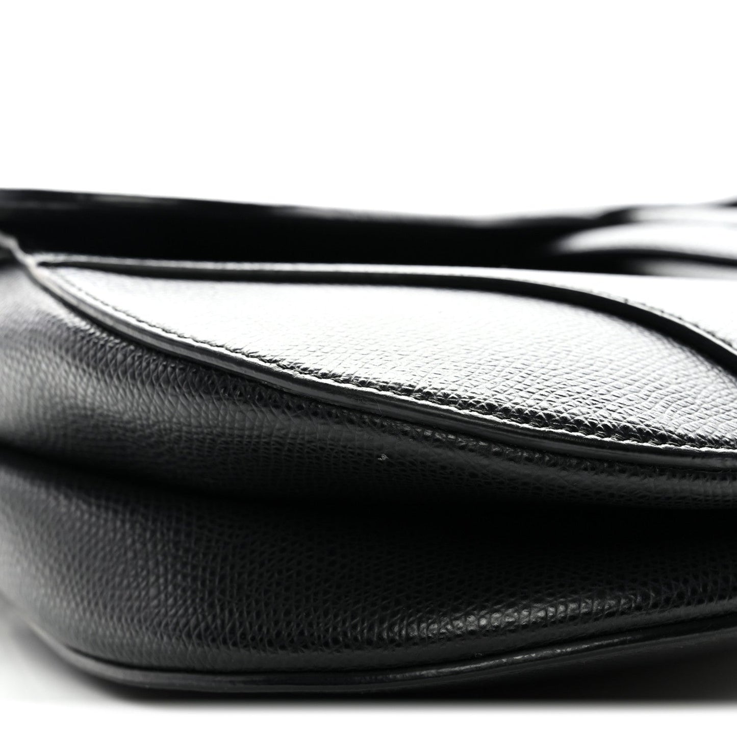 Grained Calfskin Saddle Bag Black
