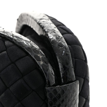 Satin Ayers Intreccio Impero Stretch Knot Clutch Black
